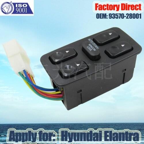Factory Direct Window Regulator Switch Auto MASTER POWER WINDOW SWITCH Apply for Hyundai Elantra Front Left LHD 93570-28001
