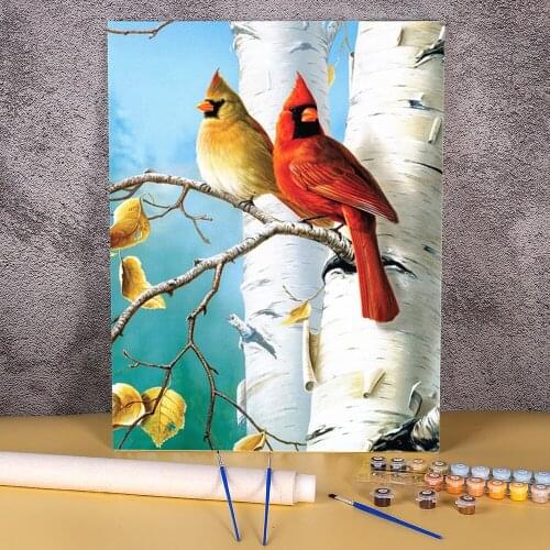 Animal Bird Painting By Numbers Set Oil Paints 40*50 Canvas Painting Wall Paintings Crafts Adults Handicraft Drawing