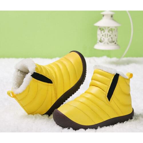 2020 Winter Girls Boys Plush Snow Boots Little Princess Outdoor Waterproof Boots Keep Warm Toddler Kids Anti-slip Shoes 6 Colors