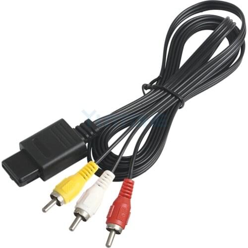 10pcs Factory 1.8M 6FT AV TV RCA Video Cord Cable for Game Cube/for SNES GameCube/for N64 64 Game Cable Lowest Price