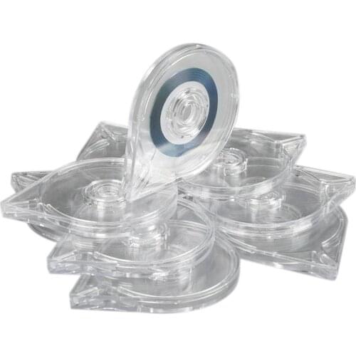 10Pcs Transparent Nail Art Striping Tape Line Cases Sticker Roller Box Holder