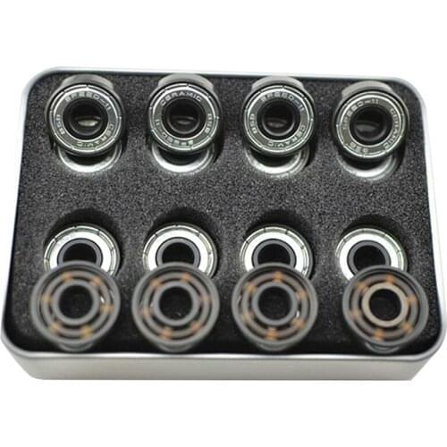 16Pcs BSB 608 ABEC-11 6 Bead Ceramic Skateboard Bearings Roller Skate Bearings Ice Skate Bearings Long Board Bearings