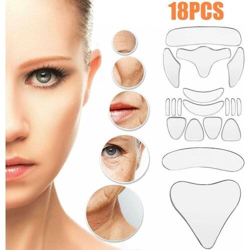 18pcs Stickers For Wrinkles Reusable Anti-wrinkle Patches Face Forehead Neck Eye Sticker Pad Anti Aging Patch Face Lifting Mask