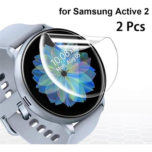 2 Pcs Screen Protector for Samsung Galaxy Watch Active 2 40mm 44mm HD Clear Scratch Resistant Soft Flexible TPU Film for active
