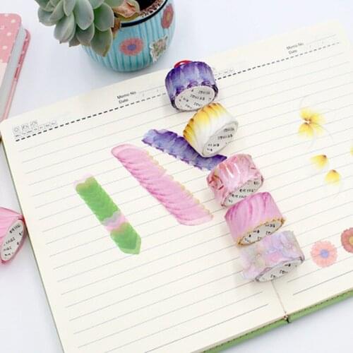 200PCS/Roll Masking Petals Tape Washi Tape DIY Scrapbook Sticker Sticky Paper Diary Flower Stickers Adhesive Tape Stationery
