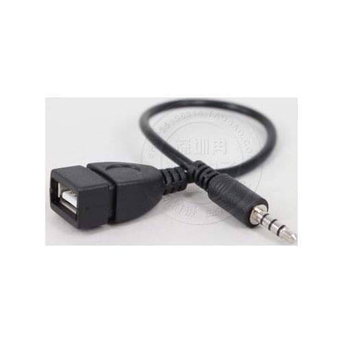 3.5mm Male Audio AUX Jack to USB 2.0 Type A Female OTG Converter Adapter Cable good sale free shipping