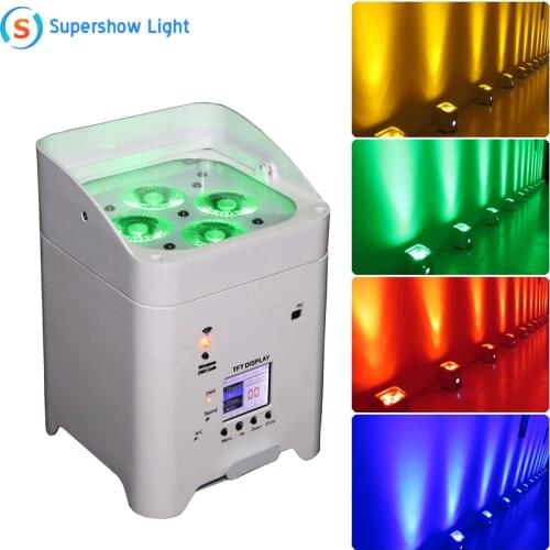 4*18W Battery Par Light RGBWA UV 6 in 1 Wireless DMX IR Remote Control Battery Par Can Lights Wifi MINI LED Par Light