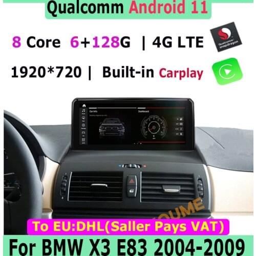 Qualcomn Snapdragon Car Multimedia Player GPS for BMW X3 E83 2004-2009 Android 10.0 Radio Navigation Head unit 1920*720P Screen