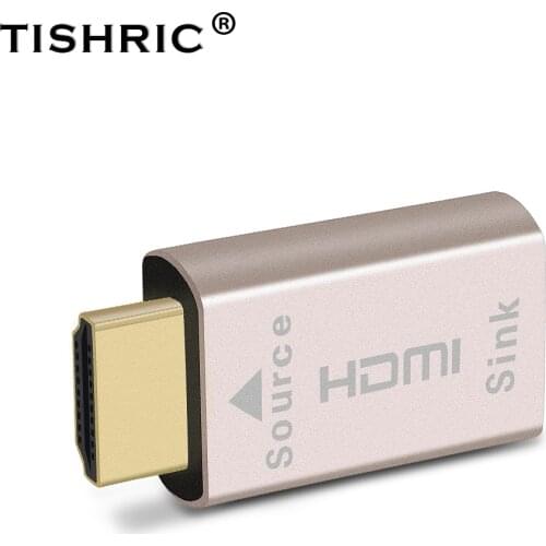 TISHRIC HDMI-Compatible Lock Screen Treasure Male And Female Double Head Adapter Dummy Plug 4k HD Virtual Display Virtualizer