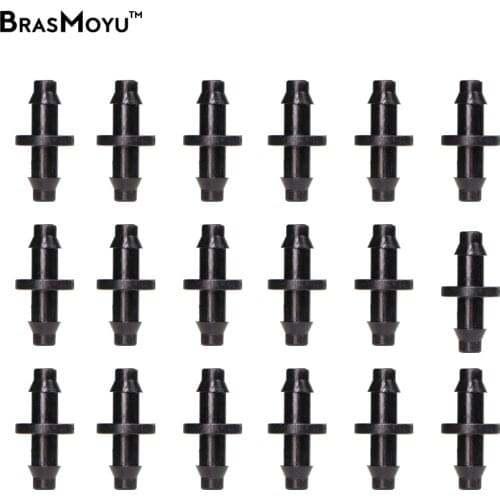 BRADMOYU 4/7mm Straight Barbed Connector 1/4'' Repairing Garden Water Coupling Adapter for Hydroponics Drip Irrigation Tubing