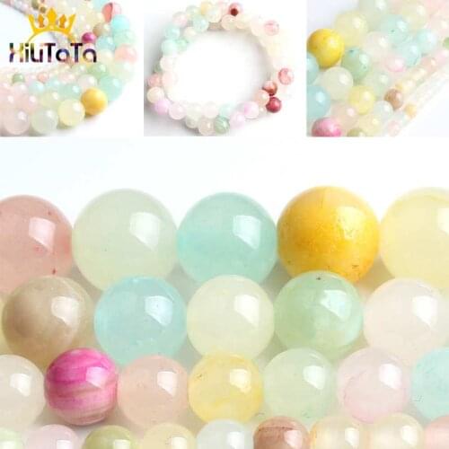 Natural Colorful Jades Stone Beads Smooth Round Loose Spacer Beads 15'' 4/6/8/10/12mm For Jewelry Making DIY Bracelets Necklaces