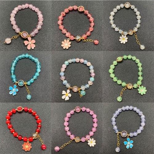 Flower Shape Long Tassel Glass Bracelet Bohemian Handmade Seld Dangle Sets Women Multi Color Bracelets Jewelry Christmas Gift