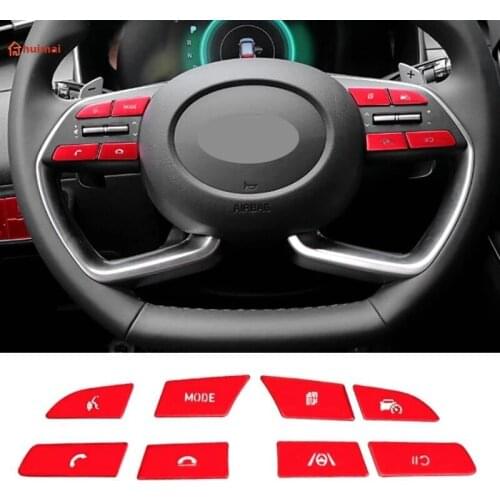 For Hyundai Tucson NX4 2021 2022 Car Aluminum Alloy Steering Wheel Buttons Stickers Interior Decoration Accessories Cover