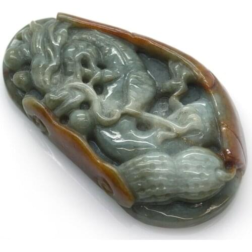 Bicolor Jade Dragon Pendant