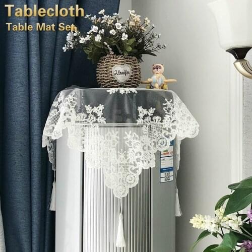European Lace Embroidery Pendant Kitchen Tablecloth Large Cover Cloth Balcony Bedroom Small Round Table Mat Christmas Decoration
