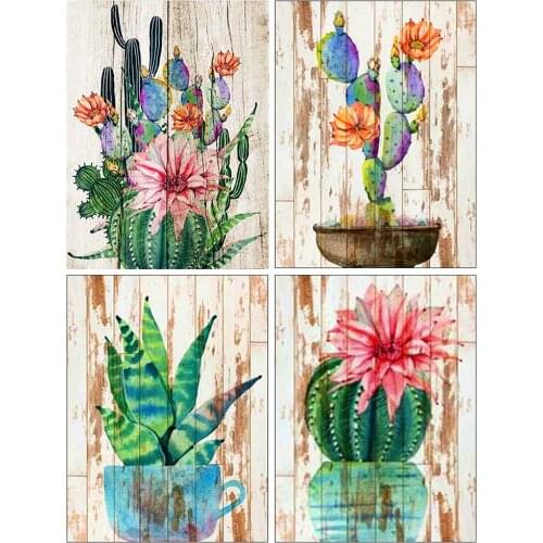 Canvas Size 5d DIY Diamond Painting New Square Rhinestones Cactus Board For Embroidery Cross Mosaic Flower Pictures For Interior