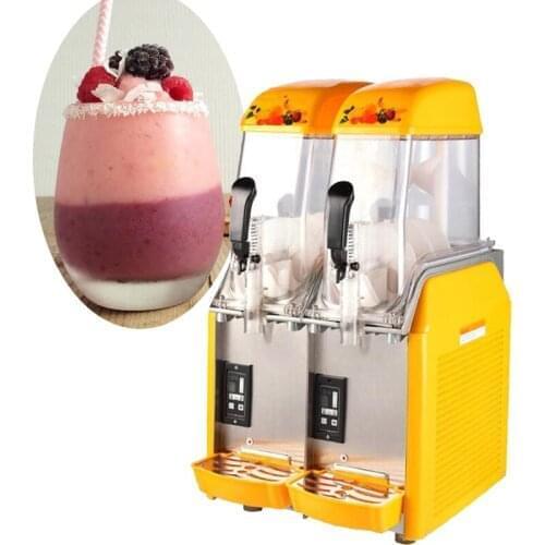 Commercial melting machine mini slush machine ice snow Cold Drink Maker 2 Tank 2L+2L Smoothies machine Sand ice machine