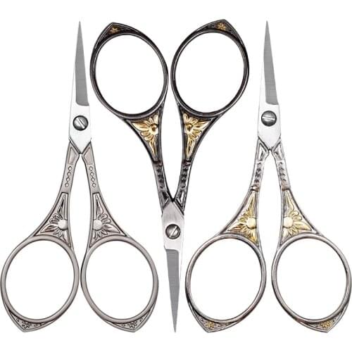 LMDZ 1Pcs 3Color Retro Vintage Cutting Thread Scissors Classical Needlework Embroidery Fabric Sewing Household Shears Handmade