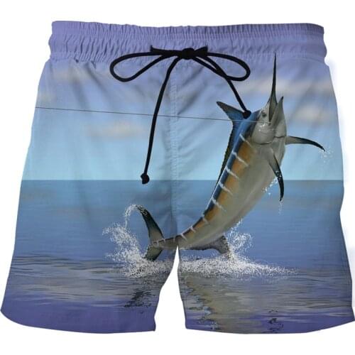 Fashion maIe anime fishing beach shorts 3D mens running shorts men summer quick-drying surfing swimming shorts plus size shorts