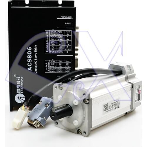 Leadshine 400W 3000RPM Servo Motor Driver kit ACM604V60-01-2500 1.27N.m + ACS806 Driver with encoder & motor cable