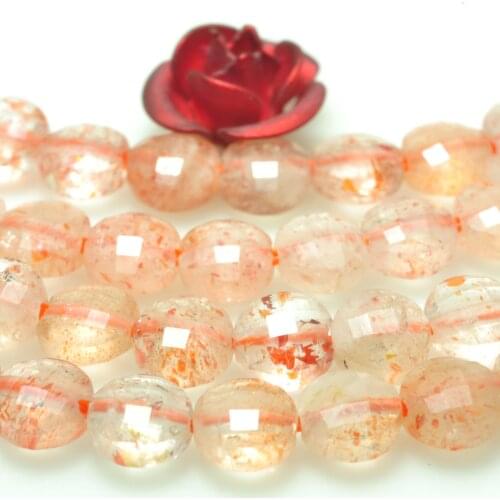 Natural Sunstone Faceted Coin Beads Wholesale Loose Gemstones Semi Precious Stones for Jewelry Making Diy Bracelet Necklace