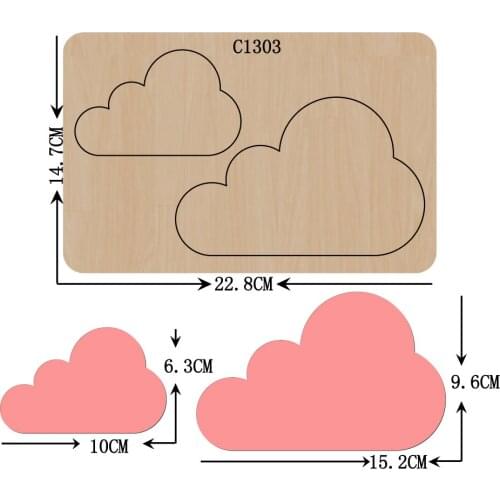 New Clouds Wooden die Scrapbooking C-1303 Cutting Dies Multiple sizes