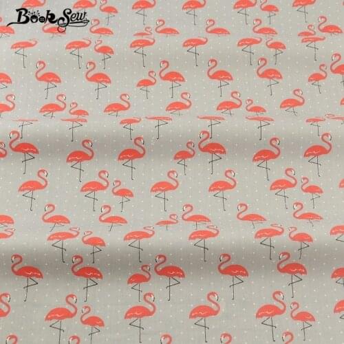 Booksew Pillows 100% Cotton Twill Fabric Red Crowned Crane Pattern Bedding Set Dolls Girl Dress Quilting Clothing Crafts