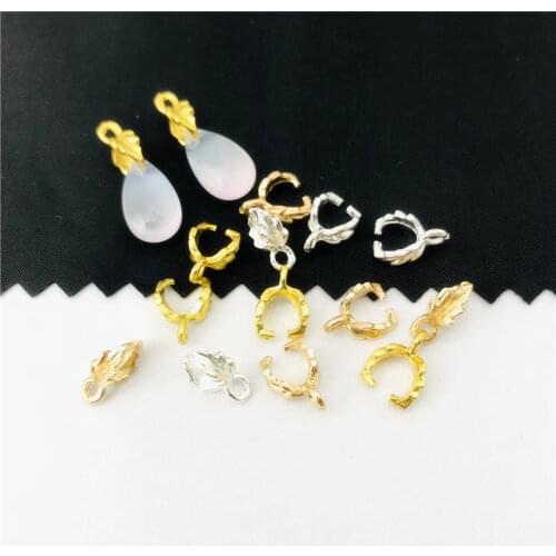 Gem Crystal pendant Gold Silver Claw Single hole crystal Pendant Claw point Back crystal Stones Gem base claw diy jewelry acces