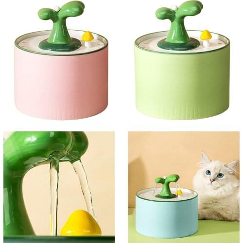 1 liter pet cat and dog drinking fountain cat spring filter electric ceramic cat and dog drinking bowl ultra-quiet USB charging