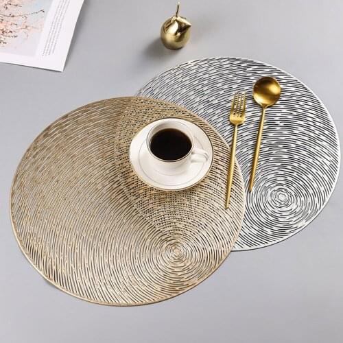 PVC Hollow Insulation Coaster Pads Table Bowl Mats Home Decor Heat Resistant Placemat For Dining Table Decoration Tablemat