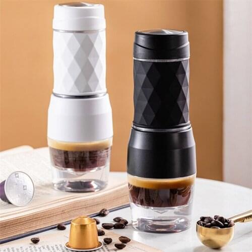 Portable Coffee Machine Manual Hand Pressure Espresso Machine Outdoor Accompanying Mini Coffee Cup Pot Capsule