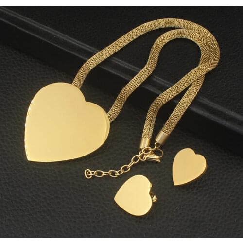 New Arrivals Necklace Stud Earrings Stainless Steel Jewelry Sets Accessories Gold and Silver Color For Women Wholesale SEDZBBBI