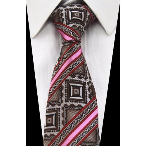 Ricnais New Quality 8cm Tie For Men Green Red Plaisley Necktie Silk Jacquard weave Fashion Plaid Neck Tie Suit Business Wedding