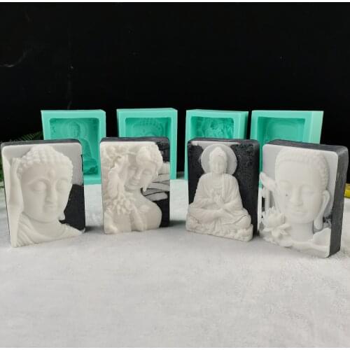 3D Buddha Shape Soap Bar Silicone Mold Resin Mould DIY Aromatherarpy Household Decoration Craft Molds Tools