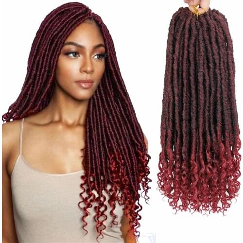 Synthetic Ombre Crochet Braids Hair Goddess Faux Locs Crochet Hair Dreadlocks Hair Extensions Soft Locs Hair Braids For Black