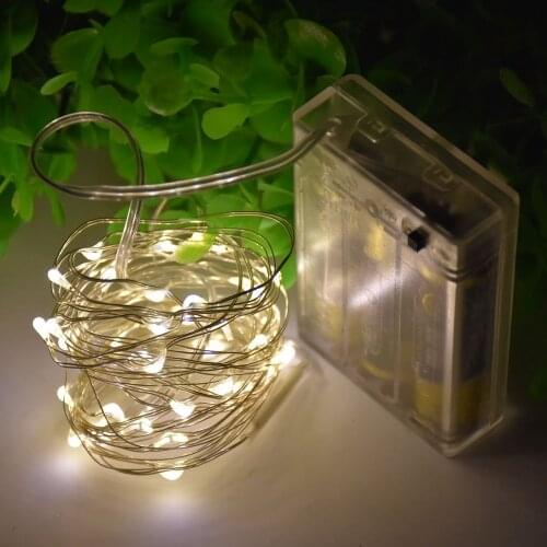 LED String lights 2m Silver Wire Garland Home Christmas Wedding Party Decoration Powered by 3V Battery USB Fairy light
