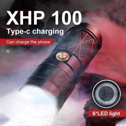 380000LM xhp100 led flashlight torch powerful Rechargeable USB tactical flashlight xhp90 High power flashlights xhp70 xhp50 lamp