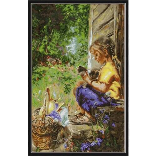 Everlasting Love Lovely Girl And Cat Chinese 5d Diamond Painting Full Square Christmas Decorations For Home Wedding Decoration