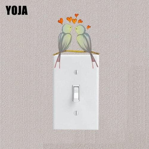 YOJA Unique Parrot Decor Wall Switch Sticker Living Room Bedroom Personalized Decals Colored 10SS0328