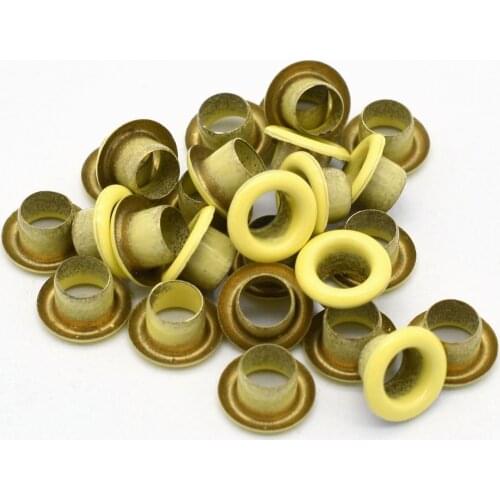 Yellow Eyelet Grommets 4mm Grommets Iron Eyelet with Washers for Leather Craft Shoes Bag Making Hardware DIY Accessories