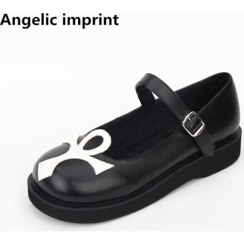 Angelic imprint handmade woman mori girl lolita cosplay punk shoes lady low heels pumps women princess dress shoes 34-47 3cm