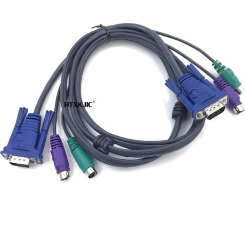 1.5M 5FT USB VGA SVGA KVM 15 Pin Standard Switch Printer Ps2 Cable For PS/2 Keyboard Monitor Mouse