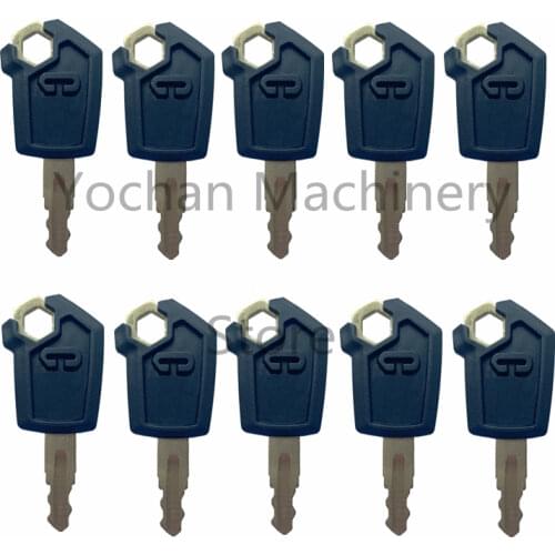 10 PCS Copper Key For Caterpillar CAT Heavy Equipment Ignition Loader Excavator Doze Plastic Black & Gold Part Number 5P8500