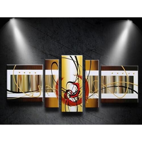 100% Hand-painted Quality of Modern Abstract Oil Painting On Canvas Wall Art 5 pcs/set Home office Decoration