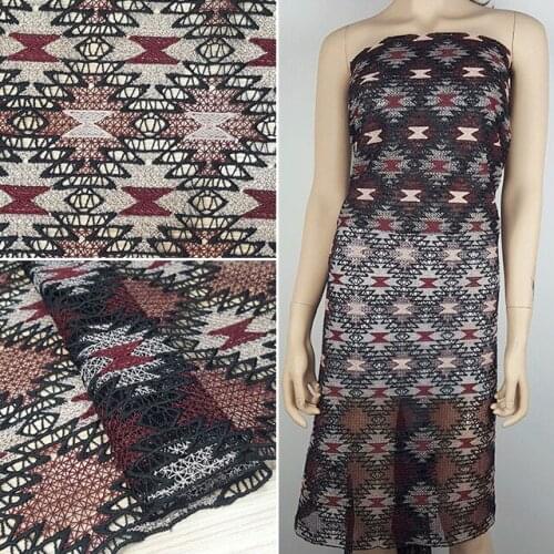 2yards 2019 Latest African Cord Lace Fabrics For Sewing Nigerian Women Dress High Quality Guipure French Lace Milk Silk Material