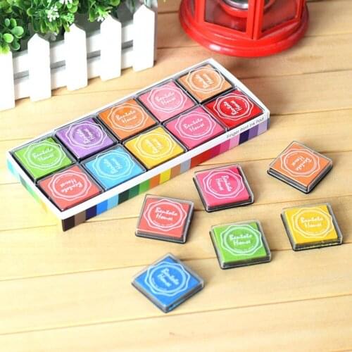 20pcs /Box Ink Pads Finger Painting Candy Color Square Ink Pads for Kids Colorful Stamp Pads Inkpad DIY Scrapbooking Decor
