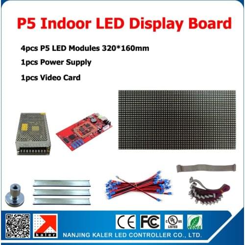 High Resolution 4pcs Indoor P5 SMD Full Color Led Modules 16scan 64X32mm 5mm Pixel RGB Display Panel