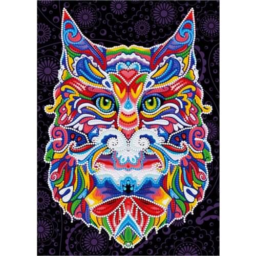 5D Luminous Diamond Painting Special Shaped Rhinestone DIY Color Lion Head Diamond Mosaic Embroidery Cross Stitch Decoration