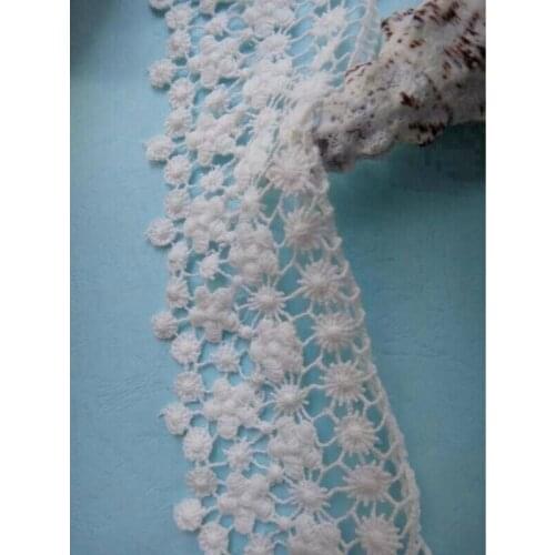 6cm width refinement flower cotton embroidery lace white color lovely cotton lace trim ribbon