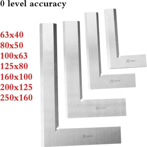 63x40 80x50 100x63 125x80 160x100 200x125 250x160mm Precision Knife Edge Square Ruler 90 Deg Right Angle Ruler Measuring Tool